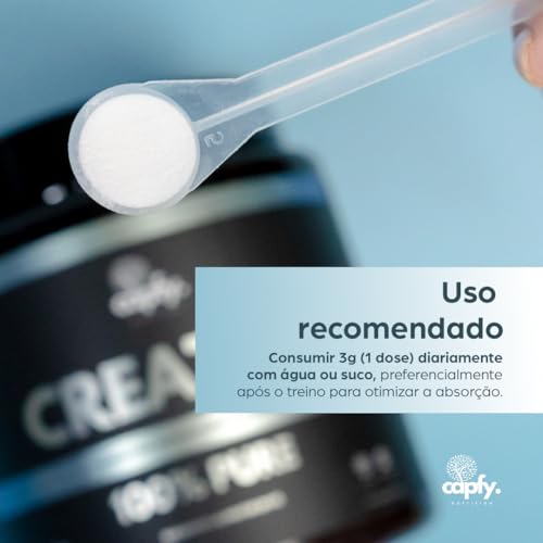 Creatina 100% Pura 300g Monohidratada Premium Capfy. Importada com Laudo de Pureza Eurofins Suplemen