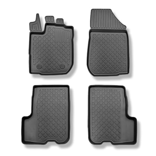 Mossa Tapis de Sol en TPE adapté pour Dacia Logan II MCV Monospace (09.2013-12.2020) - Tapis de Voiture - Noir - G