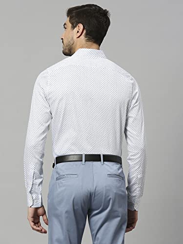 Image of HammerSmith Men's Printed Slim Fit Cotton Formal Shirt with Spread Collar and Long Sleeves