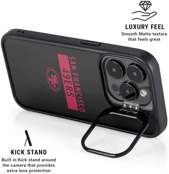 Skinit Kickstand Phone Case Compatible with iPhone 13 Pro - Officially Licensed NFL San Francisco 49ers Black Performance Series Design