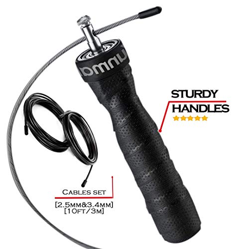 YUNMAI Corda de pular para adultos - Jump Rope Fitness, Boxe, 2 cabos (para velocidade + resistência