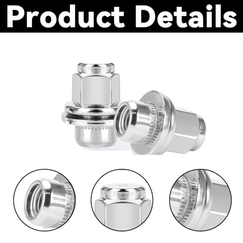 Lcyen 20Pcs M12 x 1.5 Wheel Lug Nuts Wheel Nuts Set for Jaguar XF XE X-Type F-TYPE S-TYPE XJ X350 X351 X358 XK XKR M12 x 1.5 Locking Lug Nuts - Image 2