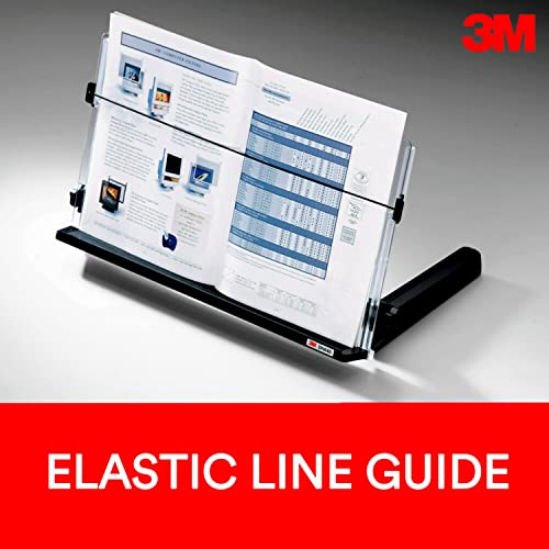 3M Adjustable Document Copy Holder, In-Line With Monitor Minimizing Head And Neck Movement, 300 Sheet Capacity Holds Sheets To Books, Elastic Line Guide Keeps Pages Open, 18" Wide, Black (Dh640) #TOP17