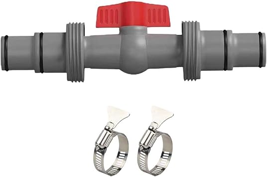Pool Hose Connector with Valve, 1-1/4" or 1-1/2" Pool Hose Adapter for Filter Pump, ON/OFF Valve for Water Flow Control, Tight Fitting Coupler for Above-Ground Pool