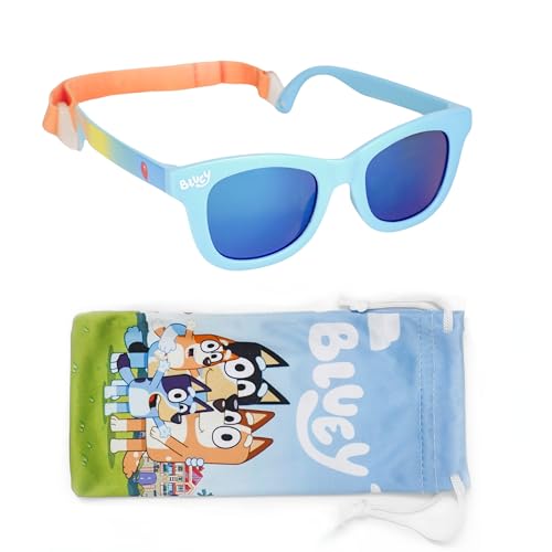 Arkaid Bluey Sunglasses for Baby 0-24m | Safe UV Protection | Flexible for Comfort | Includes Bluey Case and Easy Detachable Strap | Infant/Toddler