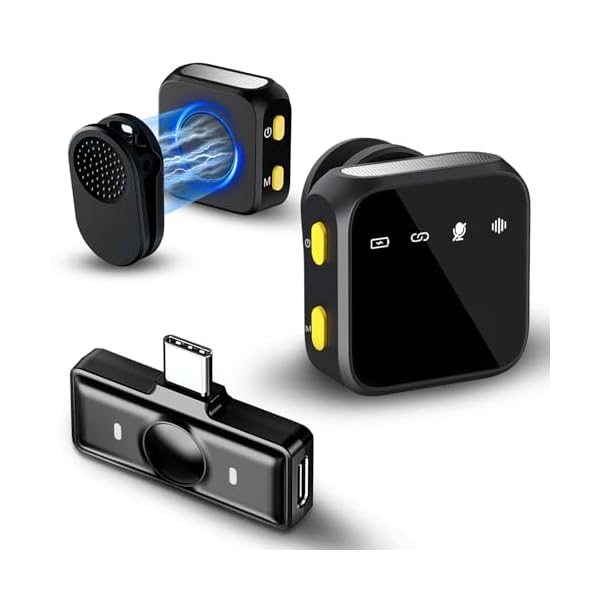 Amazpro Wireless Lavalier Microphone for iPhone iPad and Android, Mini Microphone with Noise Reduction, Plug-Play Clip on Wireless Microphone for Video Vlog,TikTok,YouTube,Interviews, Live Streaming