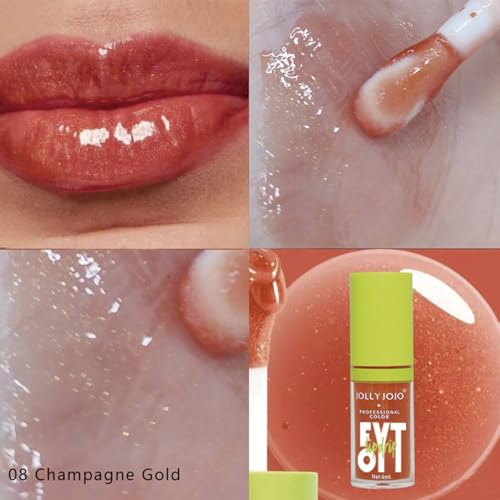 jeosisy Óleo labial brilhante - Conjunto de óleo labial hidratante de 5 cores, óleo labial para os l