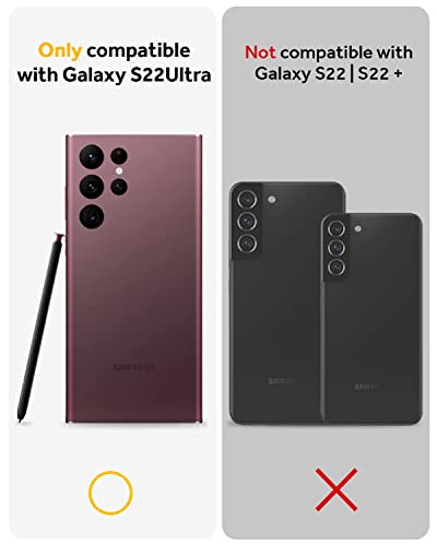 Feiyar Home Design For Samsung Galaxy S22 Ultra Case, Military Grade Drop Protection Mobile Cover, Heavy Duty Full Body Rugged Shockproof Cell Phone Bumper For S22 Ultra 5G (Black Orange) #TOP1