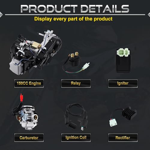 image for Sange 4 Stroke GY6 Short Case 150CC Scooter ATV Moped Motor Complete E