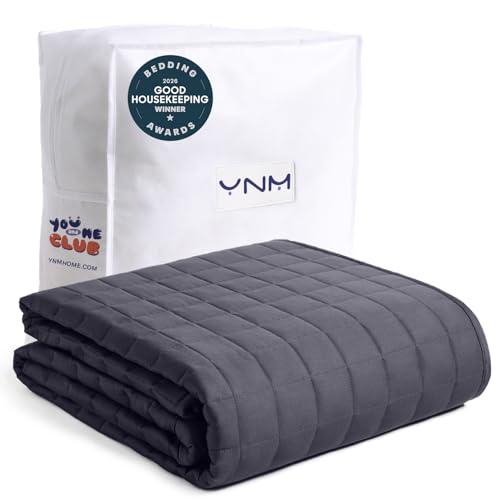 YnM 15lb Weighted Blanket with Cooling Glass Beads (Twin/Full)