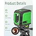 Laser Level with 50” Tripod, 360° Self Leveling Cross Line Laser Level, Green Beam Horizontal and Vertical Line leveler Tool for Hanging Pictures, Home Renovation with 4 AA Batteries & Carry Pouch