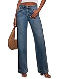 KUNMI Jeans for Women Wide Leg High Waisted Trendy Strechy Straight Leg Loose Tummy Control Denim Pants with Pocket 2025