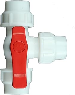 válvula de bola de plástico, Válvulas de bola de PVC blanco de 20/25/32 mm Tubería de agua de plástico Válvula rápida Tubo de PE Conectores rápidos de 3 vías Accesorios de riego (Tamaño: 20 mm) (Tamañ