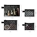 TRAKWAN 4-Piece Heart Printed Mesh Makeup Bag Set, Portable Travel Mesh Cosmetic Bags Toiletry Bags Makeup Purse Bags Mesh Zipper Storage Pouches for Home Offices Travel Accessories (Black)