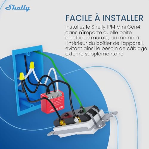 Interrupteur Matter Zigbee Wi-Fi 1 canal 8A Shelly Mini Gen4 connecté - 4