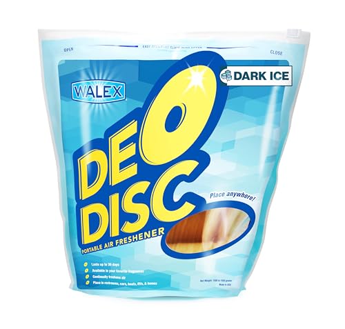 Image of Walex Deo-Disc Commercial Air Freshener Disc - Dark Ice Scent, 100-Pack