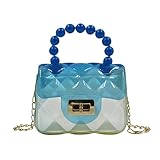 MOSSTYUS Mini Jelly Purse, Semi Clear Candy Color Jelly Handbags Clutch Crossbody Shoulder Bag for...