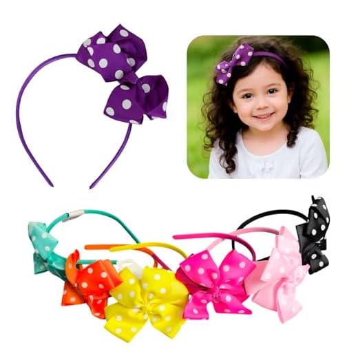 Arco Tiara Laço Infantil Poá Acessório Cabelo Crianças Elegante Cores - Bolinhas (AMARELO)