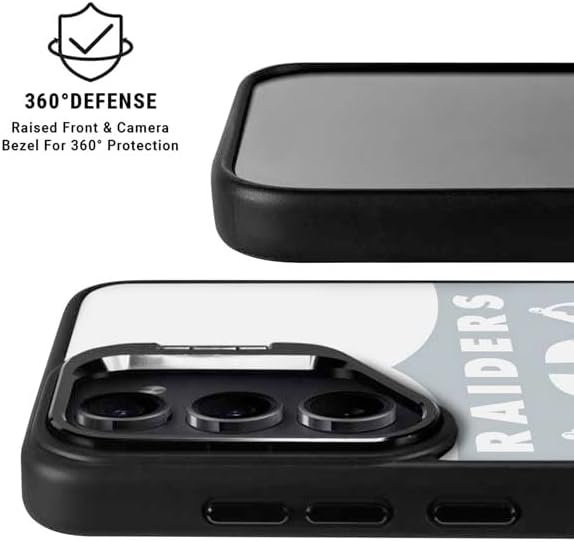 Skinit Kickstand Phone Case Compatible with Galaxy S24 Ultra - Officially Licensed NFL Las Vegas Raiders Double Vision Design