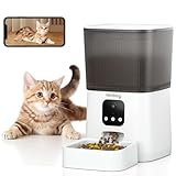 Hinbby Automatic Cat Feeder with 1080P Camera, 7L WiFi Cat Food Dispenser with Remote App Control, Voice & Video Record, Dual Power Supply, Automatic Dog Feeder Auto Pet Dry Food Feeders for Cats