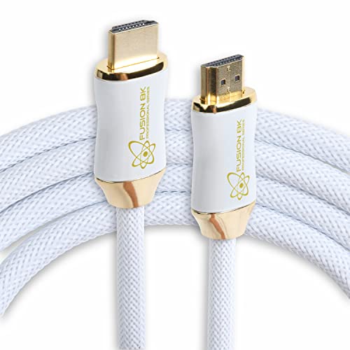 Fusion8K White Hdr Hdmi 2.1 Cable Supports 8K @60Hz And 4K @120Hz Compatible With Dolby Vision And All Tvs, Bluray, Xbox Series X, Ps5 (3 Feet) #TOP3