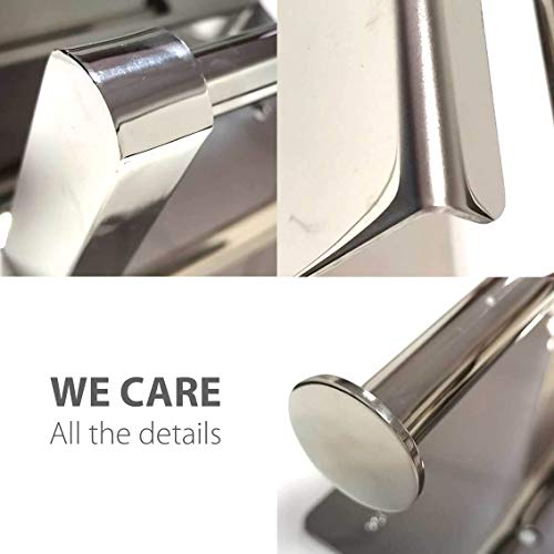 Toilet Paper Holder - Toilet Paper Roll Holder With Shelf, Adhesive No Drilling Or Wall Mounted With Screws For Bathroom, It Holds Mega Roll- Stainless Steel Polished Chrome #TOP3