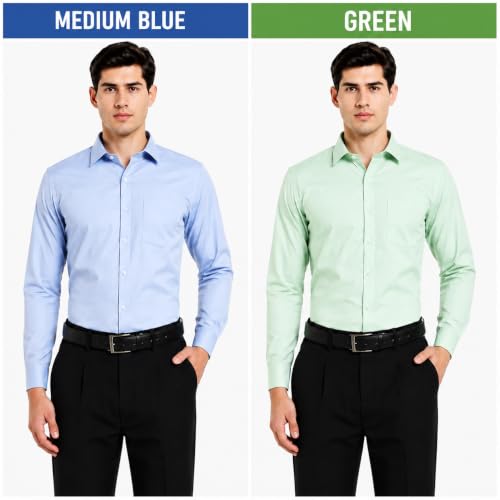Image of Men's Solid Formal Shirt | Premium Cotton Rich Full Sleeves Shirt | Comfort Fit Office Wear Shirt with Single Chest Pocket | Stylish Casual & Formal Shirt for Men