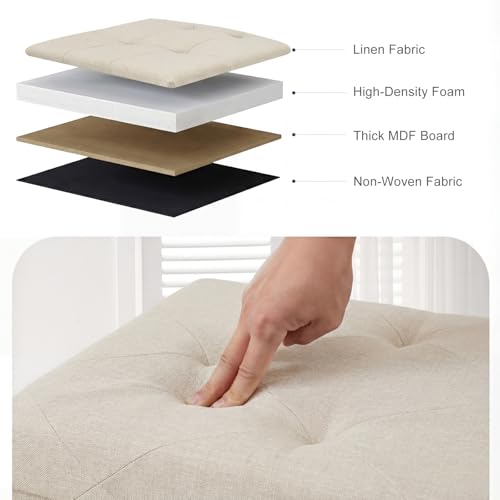 image for DUMOS 30in Storage Ottoman Bench, Foot Rest Stool Load 350Lbs,Storage 