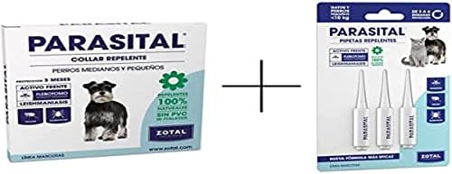 Zotal PARASITAL® Pack Collar Antiparasitario Perros Medianos y Pequeños + Pipeta Perros Pequeños y Gatos | Pack contra los parásitos externos en Mascotas | Ingredientes Activos Naturales | Marca