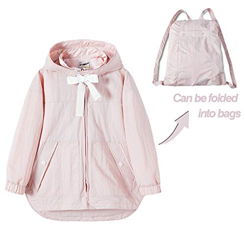 Girls Lightweight Rain Jackets Windbreaker Raincoats Hooded Packable Coats2