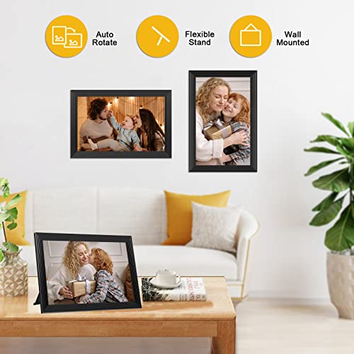 Image of FRAMEO WiFi Digital Photo Frame, 10.1 Inch Digital Picture Frame, 1280x800 IPS LCD Touch Screen, Auto-Rotat Built in 16GB Memory, Share Moments Instantly via Frameo App from Anywhere, New Model Black