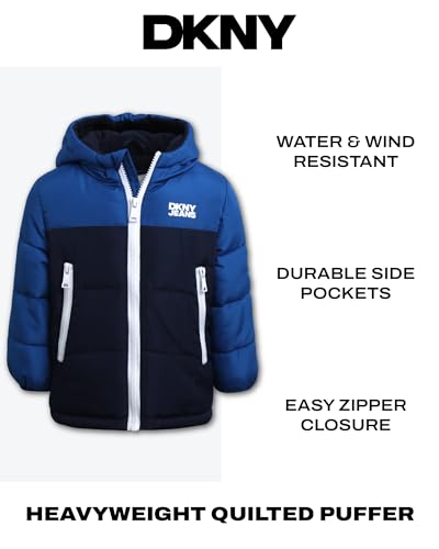 DKNY Baby Boys' Winter Jacket - Quilted Fleece Lined Puffer Parka Coat - Heavyweight Winter Coat for Infants (Sizes: 12M-24M)2