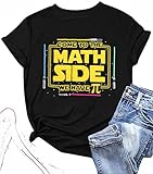 Come to The Math Side Shirt Women Pi Tee Shirts Math Teacher T-Shirt Back to School Mathematics Tops Dark Grey