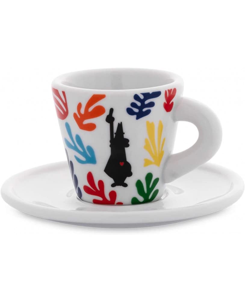 Bialetti Lot de 4 tasses avec soucoupe Espresso Arte