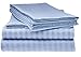 Deluxe 1800 Series – Luxurious Soft Brushed Microfiber – Deep Pocket Striped Bed Sheet Set - 6 Piece - FULL Size - LIGHT BLUE
