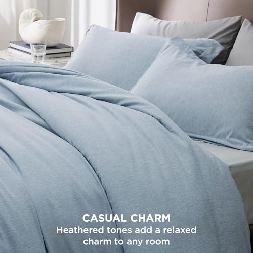 Bedsure Full Comforter Set - Light Blue Full Size Comforter, Soft Bedding for All Seasons, Cationic Dyed Bedding Set, 3 Pieces, 1 Comforter (82"x86") and 2 Pillow Shams (20"x26"+2") by Bedsure - Image 3