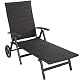 Strandliege mit Rollen von Tectake 800722 aus Aluminium und Poly Rattan
