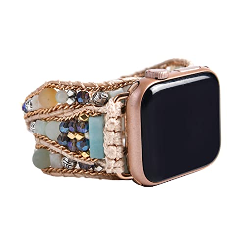 YGLINE Crystal Bracelet Compatible with Watch Band 38mm/41mm for Women, Handmade Beaded Band Replacement For Iwatch