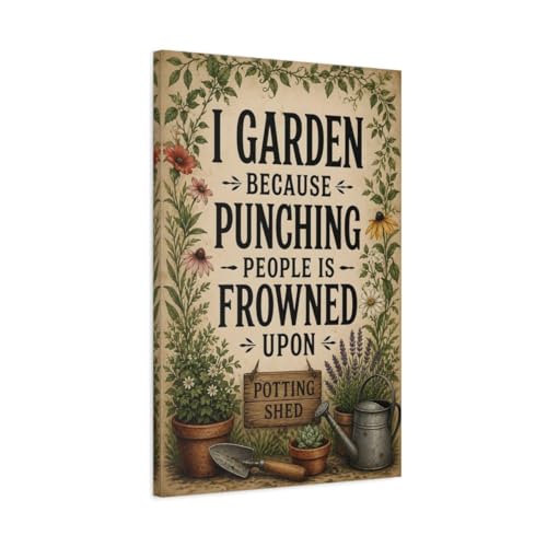 Cadre de cuisine de qualité supérieure toile tendue beige et marron thématique jardinage