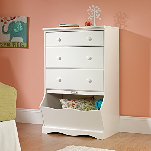 Sauder Pogo 3-Drawer Chest, L: 30.08" X W: 19.37" X H: 47.01", Soft White #TOP1
