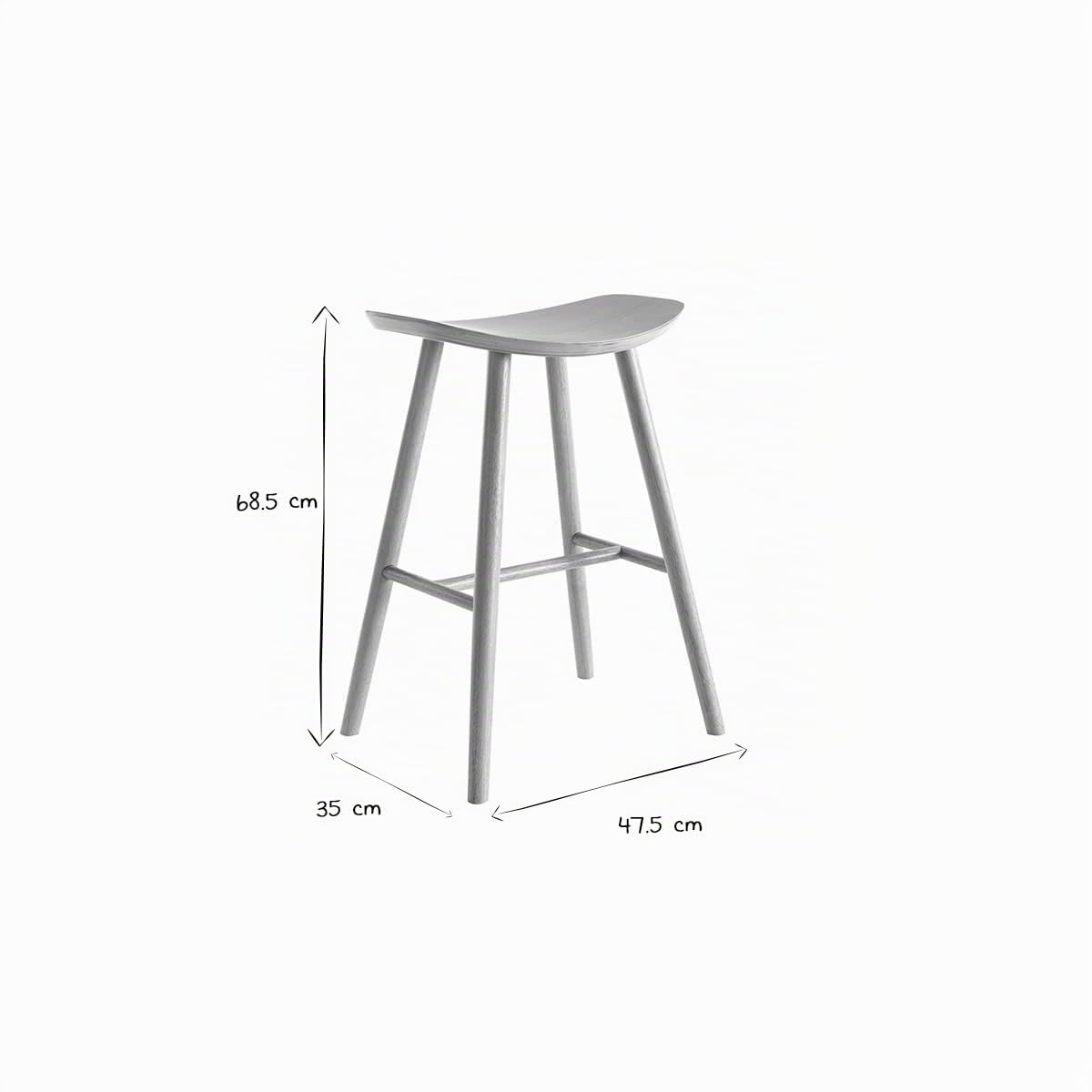 Miliboo - Taburetes de barra de madera clara (65 cm, lote de 2)
