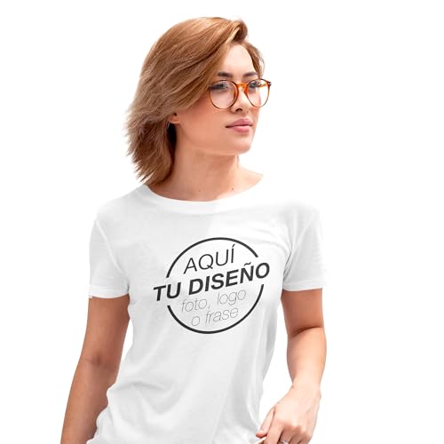 Camiseta Personalizada Sé Original y Exclusivo Camiseta Blanca o Negra Personaliza a Todo Color Impresión en DTF · Algodón 100% ‍ Unisex ‍ (L, Blanco)
