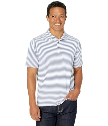 Image of Cutter & Buck Mens Short Sleeve Virtue Eco Pique Stripe Recycled Mens Big and Tall Polo