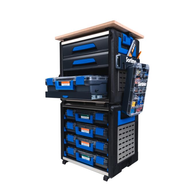 Sortimo T-BOXX 330 – Leere Sortierbox für individuelle Bestückung – Transparenter Deckel für schnellen Überblick – Leicht, robust & stapelbar – Kompatibel mit Insetboxen & Fahrzeugeinrichtung