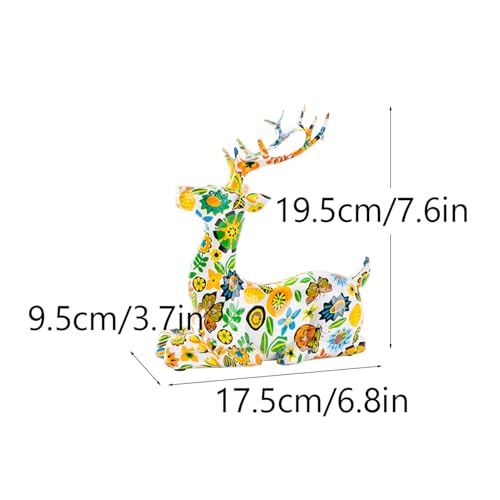 Sculpture décorative des cerfs statue animale rustique en résine de maison - 6
