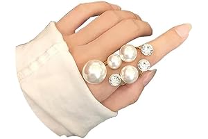 Silver Stackable Pearl Statement Ring