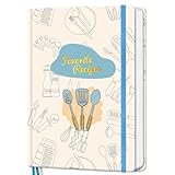 LuBudingJoy Libro de recetas para escribir en tus propias recetas, libro de cocina en blanco de tapa dura, diario de recetas personalizable A5 con capacidad para 148 recetas (herramientas beige)