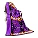 Southwest Design (Navajo Print) Sherpa Lined Throw 16112 Purple