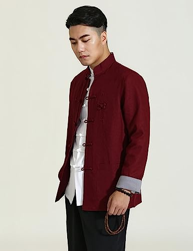 Ystylee Mens Tang Suit Jackets Mandarin Collar Handmade Frog Buttons Lightweight Chinese Traditional Clothes3