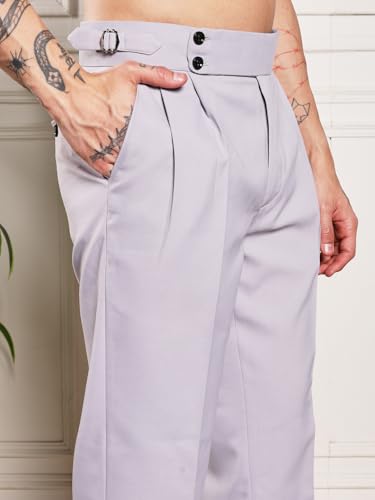 Image of Gurkha Pants for Men | Trouser for Men | Formal Pant | Double Button | Loose Fit Trouser High Waist Pleated Casual Trousers | Vintage Straight Leg Pants for Office Smart Casual Travel Party